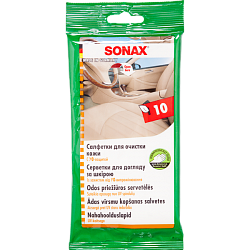 SONAX 415600Салфетки для очистки кожи 1уп.х10шт